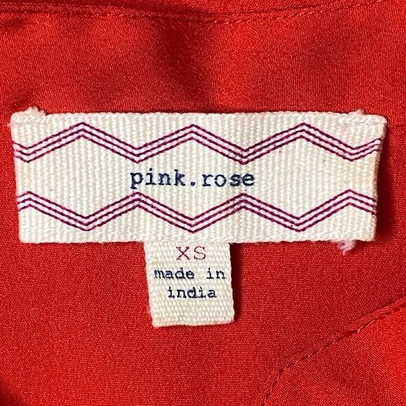 Pink Rose Women's Red Long Sleeve Blouse Size XS - Picture 8 of 10